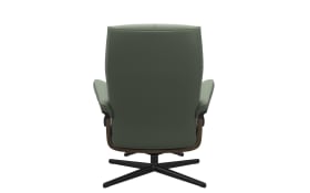 Leder Ruhesessel  David (M), Batick Thyme green, Gestell Cross smoked Oak Nachbildung