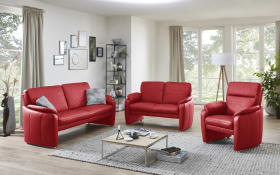 Leder Garnitur Bornholm, rot, inkl. Sessel