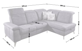 Wohnlandschaft Lava 3.0, grau, L-Form