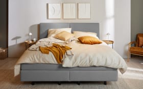 Boxspringbett Eforma, grau, 180 x 200 cm, Härtegrad 3/4