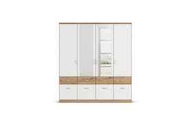 Drehtürenschrank Bremen Extra, weiß/Eiche-Nachbildung, 181 x 199 cm