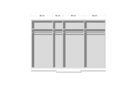 Schwebetürenschrank Quadra, alpinweiß, 315 x 210 cm