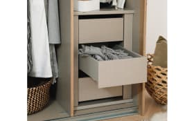 Schwebetürenschrank X-tend, Eiche artisan, Soft grey, 271 x 223 cm