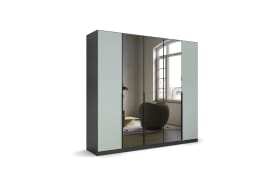 Drehtürenschrank Skyla, graumetallic/salbei, 226 x 210 cm