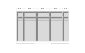 Schwebetürenschrank Kulmbach-A, weiß, 361 x 210 cm
