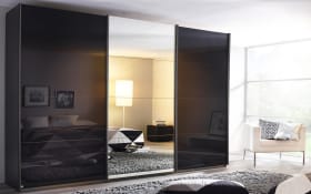 Schwebetürenschrank Kulmbach, Glas basalt, 361 x 210 cm