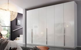 Drehtürenkleiderschrank Montclar, Hochglanz weiß, 300 x 223 cm, inkl. umfangreicher Zusatzausstattung