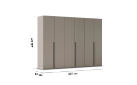 Drehtürenschrank Montclar, fango, 301 x 223 cm, inkl. hochwertiger Innenausstattung