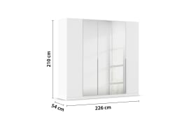 Drehtürenschrank Alabama, weiß, 226 x 210 cm