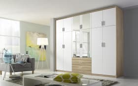 Drehtürenschrank Hildesheim-Extra, alpinweiß/Eiche Sonoma-Nachbildung, 271 x 229 cm