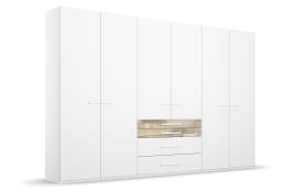 Schlafzimmer Nevia, alpinweiß, 180 x 200 cm, Schrank 301 x 223 cm