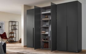 Drehtürenschrank Purisma, graphit, 301 x 223 cm, inkl. umfangreicher Zusatzausstattung