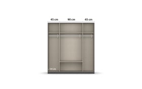 Drehtürenkleiderschrank Style-Up, Eiche Artisan Nachbildung/graumetallic, 181 x197 cm