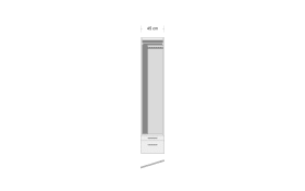 Drehtürenschrank 33Q0 Allrounder, alpinweiß, 45 x 197 cm