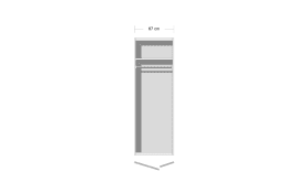 Drehtürenschrank 3555 Allrounder, 69 x 197 cm