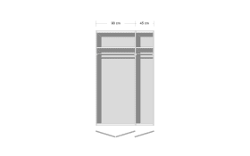 Drehtürenschrank 36A4 Allrounder, 136 x 197 cm, inkl. Abschließfunktion