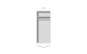 Drehtürenschrank 3730 Allrounder, alpinweiß, 91 x 197 cm 