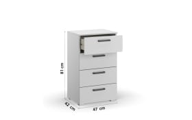 Kommode 637F Allrounder, alpinweiß, 47 x 81 cm