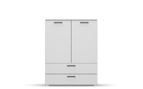 Drehtürenschrank 7383 Allrounder, alpinweiß, 93 x 119 cm