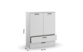 Drehtürenschrank 7383 Allrounder, alpinweiß, 93 x 119 cm