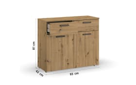 Kommode 639H Allrounder, Eiche Artisan Nachbildung, 93 x 81 cm 