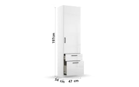 Drehtürenschrank 3102 Allrounder, weiß, 47 x 197 cm