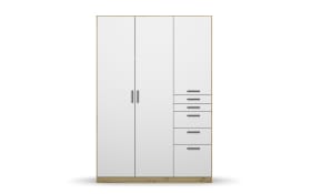 Drehtürenschrank Allrounder, Eiche Artisan Nachbildung/alpinweiß, 1 Kleiderstangen, 1 Boden, 210 cm