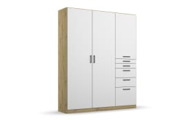 Drehtürenschrank Allrounder, Eiche Artisan Nachbildung/alpinweiß, 1 Kleiderstangen, 1 Boden, 210 cm