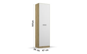 Apothekerschrank Allrounder, Eiche Artisan Nachbildung/alpinweiß, 1-türig