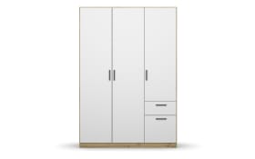 Drehtürenschrank Allrounder, Eiche Artisan Nachbildung/alpinweiß, 3-türig, 2 Schubkästen