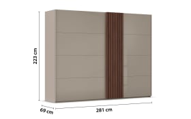 Schwebetürenschrank Tegio-F, fango/Nussbaum