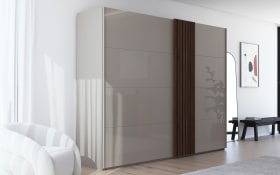 Schwebetürenschrank Tegio-F, fango/Nussbaum