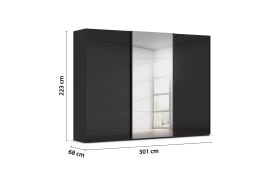 Schwebetürenschrank Contido, schwarz, 301 x 223 cm
