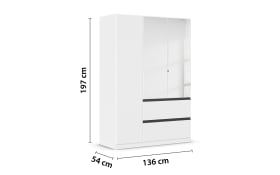 Drehtürenschrank Costa, weiß, inkl. Push-to-Open Funktion