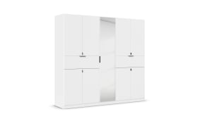 Drehtürenschrank Ticao, weiß, 226 x 210 cm