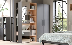 Kleiderschrank cocoon by rb 305, graphit matt, Eiche Sand, Breite 202 cm