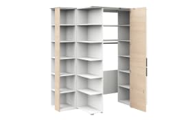 Eckkleiderschrank clip, weiß/sandfarbig, inkl. LED Beleuchtung