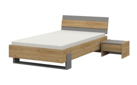 Bett clip, Eiche/grau, 120 x 200 cm