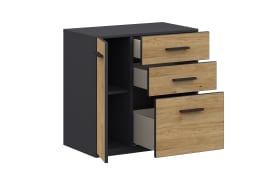 Kommode qunit, anthrazit/Eiche-Nachbildung