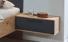 Schlafzimmer Cabrillo, basalt/Balkeneiche furniert, 180 x 200 cm, Schrank 270 x 230 cm