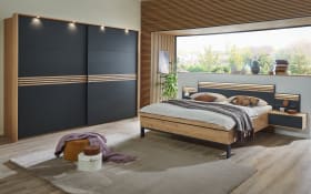 Schlafzimmer Cabrillo, basalt/Balkeneiche furniert, 180 x 200 cm, Schrank 270 x 230 cm