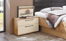 Schlafzimmer Cabrillo, sand/Balkeneiche furniert, 180 x 200 cm, Schrank 300 x 230 cm