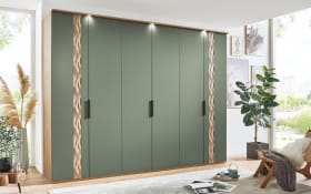 Drehtürenschrank Callao, Balkeneiche-Nachbildung/grün, 299,2 x 229,4 cm
