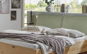 Luxus Doppelbett Callao, Balkeneiche-Nachbildung/grün, 180 x 200 cm