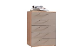 Schubkastenkommode Multiline, taupe/Balkeneiche, inkl. Vollauszug