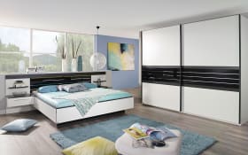 Schlafzimmer Coleen, weiß/graphit, 180 x 200 cm, Schrank 280 x 223 cm