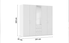 Drehtürenkleiderschrank Cherie, weiß, 250 x 223 cm
