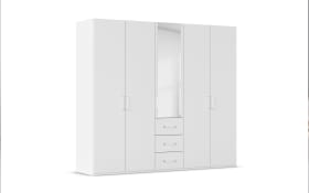 Drehtürenkleiderschrank Cherie, weiß, 250 x 223 cm
