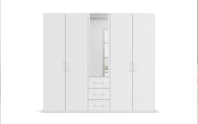 Drehtürenkleiderschrank Cherie, weiß, 250 x 223 cm