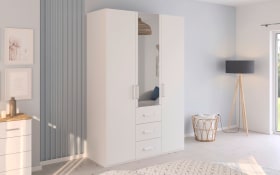 Drehtürenkleiderschrank Cherie, weiß, 151 x 223 cm